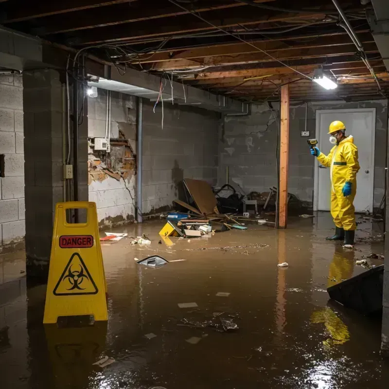 Flooded Basement Electrical Hazard in Winamac, IN Property