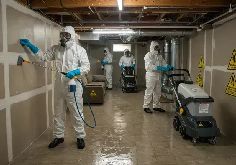 Basement Moisture Removal and Structural Drying process in Winamac, IN